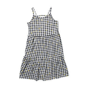 Melrose And Market Girls Tiered Strappy Dress In Daisy Gingham Size M 8-10